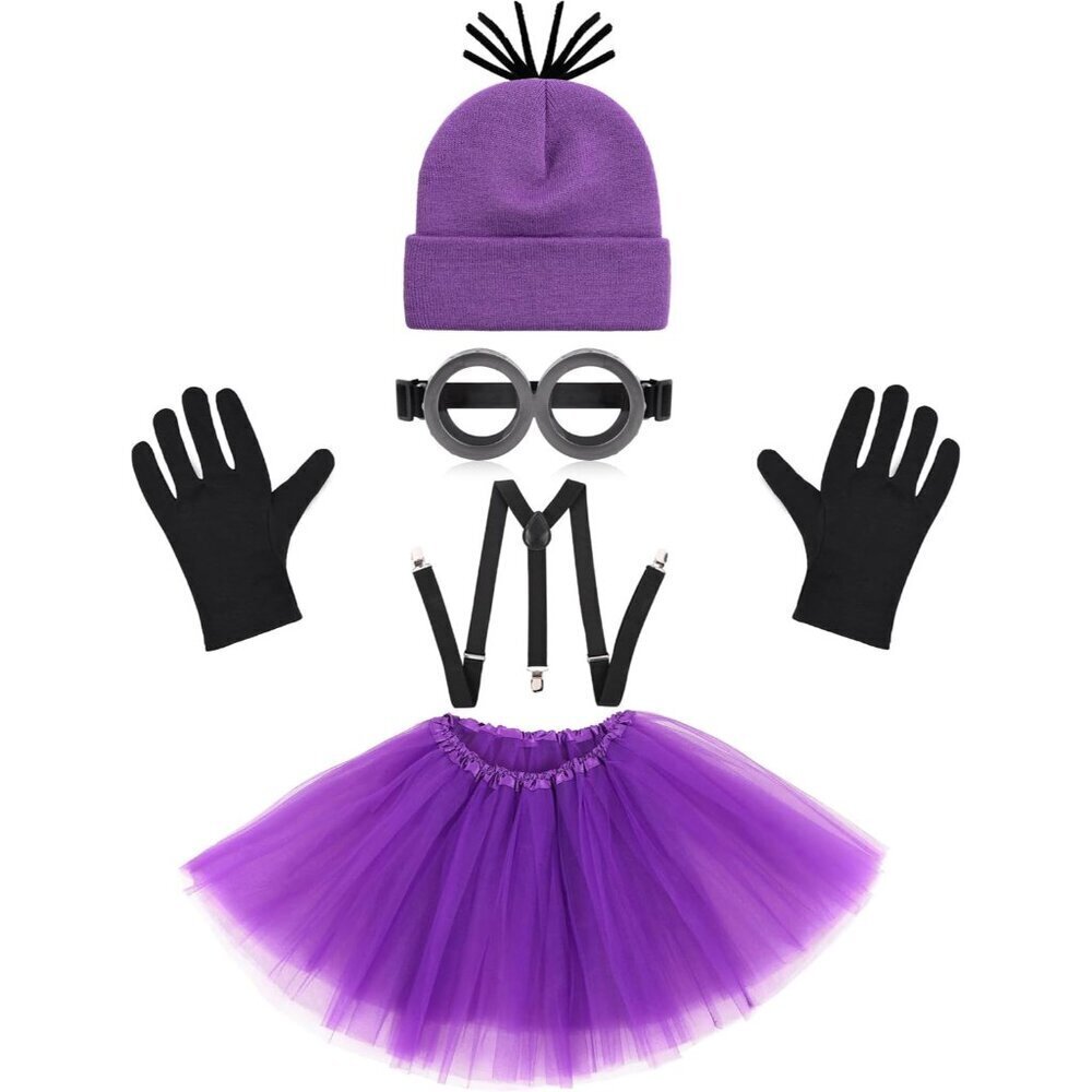 Adult Women Purple Halloween Costume Accessories Set for Cosplay and Parties